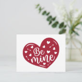 Wees de mijne Heart Cute valentijn liefde voor vak Feestdagenkaart (Staand voorkant)