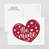 Wees de mijne Heart Cute valentijn liefde voor vak Feestdagenkaart (Voorkant / Achterkant)