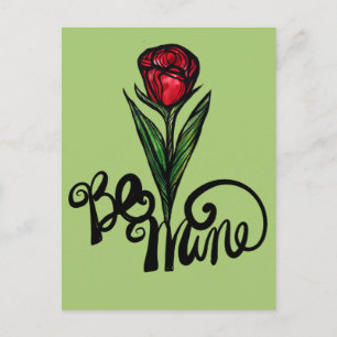 Wees de mijne Red Rose Valentijn Briefkaart