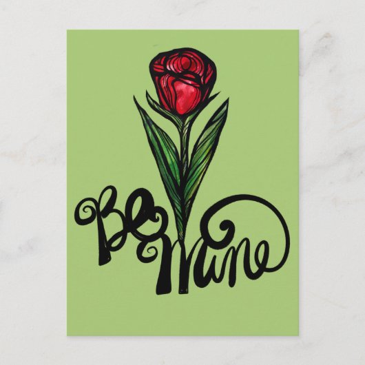 Wees de mijne Red Rose Valentijn Briefkaart (Voorkant)