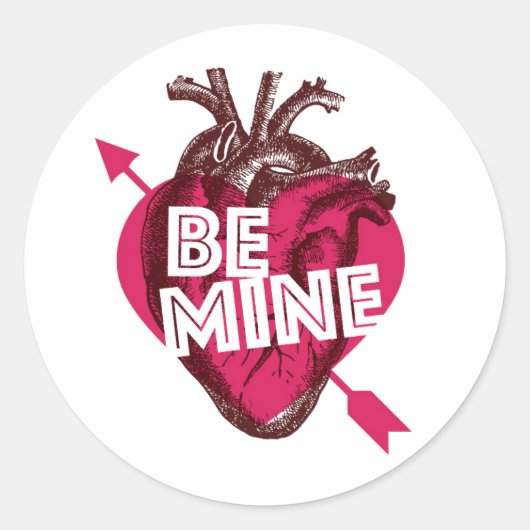Wees de mijne Valentijn hart Sticker (Voorkant)