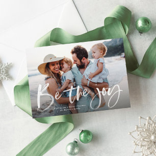 Wees de moderne kerstfoto met script vol blijdscha feestdagenkaart