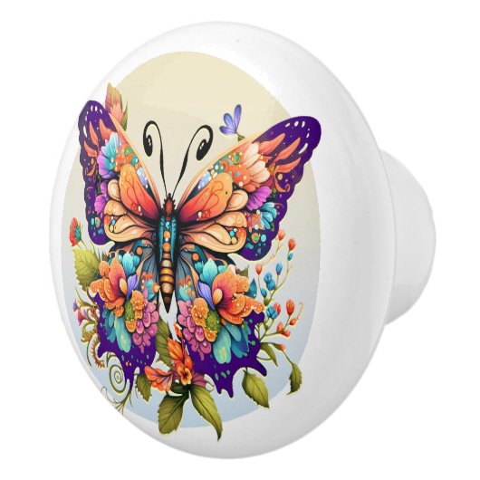 "Wees de mooie vlinder" keramische knop (Rechts)