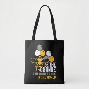Wees de nieuwe grappige bijenteelt tote bag