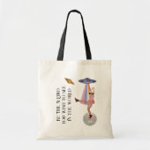 Wees De Rare | Dansende Ruimtekat Monogram Tote Bag (Voorkant)