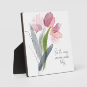 Wees de reden dat iemand vandaag lacht met roze bl fotoplaat (Voorkant)