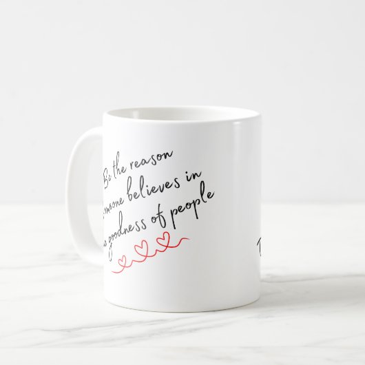 Wees de reden van vriendschap koffiemok (Voorkant links)