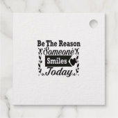 Wees de reden waarom iemand vandaag lacht geschenk bedankjes labels (Achterkant)