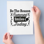 Wees de reden waarom iemand vandaag lacht geschenk flyer (Hand)