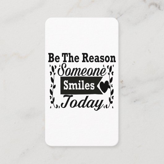 Wees de reden waarom iemand vandaag lacht geschenk visitekaartje (Voorkant)