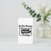 Wees de reden waarom iemand vandaag lacht geschenk visitekaartje (Staand voorkant)