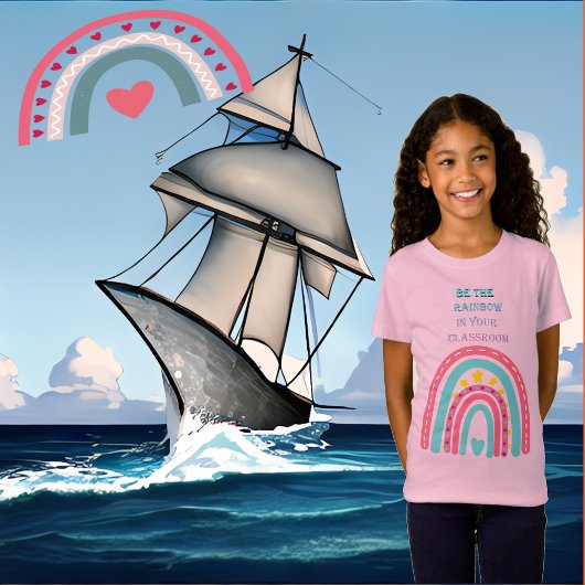 Wees de regenboog in je klaslokaal Valentijnsdag T-shirt