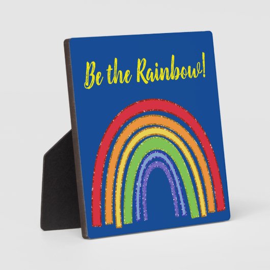 Wees de regenboog! | Regenboog glitter Kijk Fotoplaat (Voorkant)
