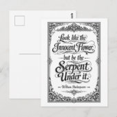 "Wees de slang" Shakespeare Briefkaart (Voorkant / Achterkant)