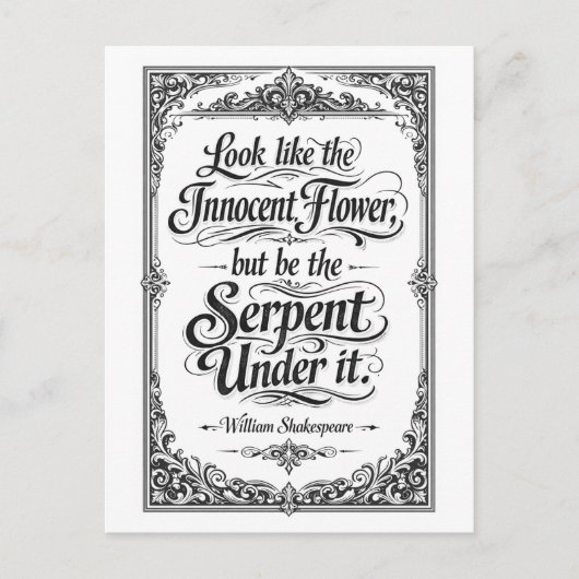 "Wees de slang" Shakespeare Briefkaart (Voorkant)