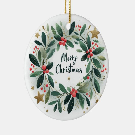 Wees de ster op je eigen kerstversiering keramisch ornament (Rechts)