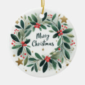 Wees de ster op je eigen kerstversiering keramisch ornament (Voorkant)