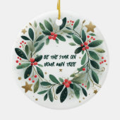 Wees de ster op je eigen kerstversiering keramisch ornament (Achterkant)