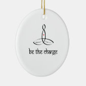 Wees de stijl Wijzigen - Black Sanskrit Keramisch Ornament (Rechts)