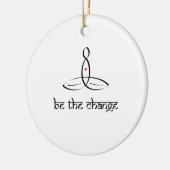 Wees de stijl Wijzigen - Black Sanskrit Keramisch Ornament (Links)