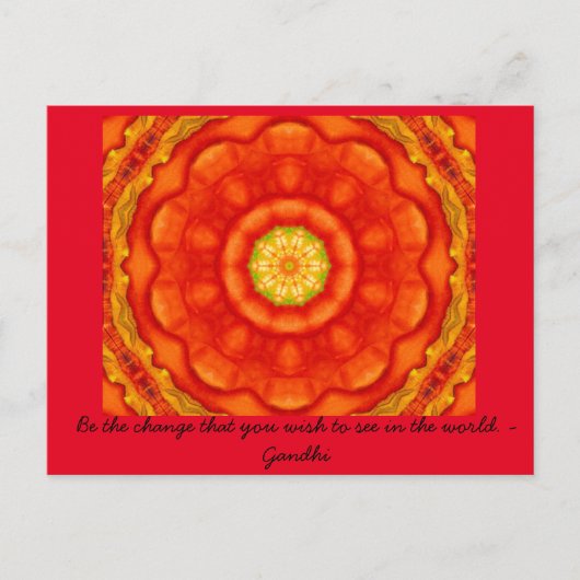 Wees de verandering citaat Gandhi inspirerend woor Briefkaart (Voorkant)
