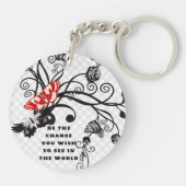 Wees de verandering die je in de wereld wilt zien sleutelhanger (Achterkant)