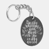 Wees de verandering die je in de wereld wilt zien sleutelhanger (Voorkant Links)