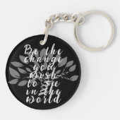 Wees de verandering die je in de wereld wilt zien sleutelhanger (Achterkant)