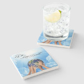 Wees de verandering - Gandhi Magnet Stenen Onderzetter (Zijkant)