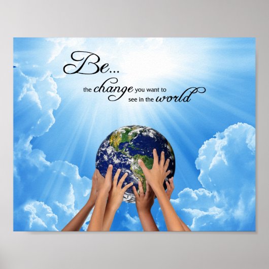 Wees de verandering - Gandhi Poster (Voorkant)