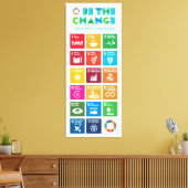 Wees de verandering Inspirerend Poster Global Goal Canvas Afdruk (Insitu (Woonkamer))
