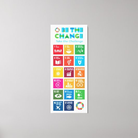 Wees de verandering Inspirerend Poster Global Goal Canvas Afdruk (Voorkant)