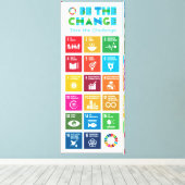Wees de verandering Inspirerend Poster Global Goal Canvas Afdruk (Insitu (Houten vloer))