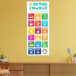 Wees de verandering Inspirerend Poster Global Goal Canvas Afdruk