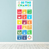 Wees de verandering Inspirerend Poster Global Goal Canvas Afdruk (Insitu (Houten vloer))