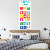 Wees de verandering Inspirerend Poster Global Goal Canvas Afdruk (Insitu (Slaapkamer))