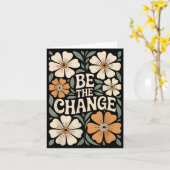 Wees De Verandering Motiverende Spreuk Bloem Boho Kaart (Gele Bloem)