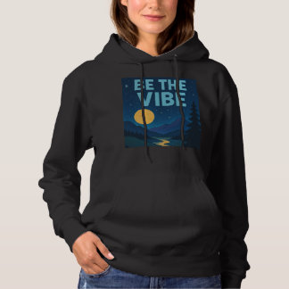 “Wees de Vibe” Retro Krijt Nachtlandschap Esthetie Hoodie