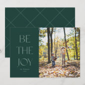 Wees de vreugde van één foto groen kerstfeest 2022 feestdagenkaart (Voorkant / Achterkant)