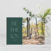 Wees de vreugde van één foto groen kerstfeest 2022 feestdagenkaart (Staand voorkant)