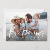 Wees de vreugde van het moderne script Kerstfoto Feestdagenkaart (Voorkant)