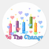 Wees de wereldverandering ronde sticker (Voorkant)