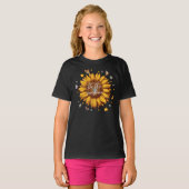 Wees de zonneschijn citaat Meisje's zonnebloem vli T-shirt (Voorkant volledig)