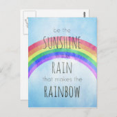 Wees de zonneschijn in de regen briefkaart (Voorkant / Achterkant)