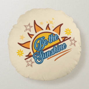 Wees de Zonneschijn Retro Vintage Zon Grafisch Rond Kussen