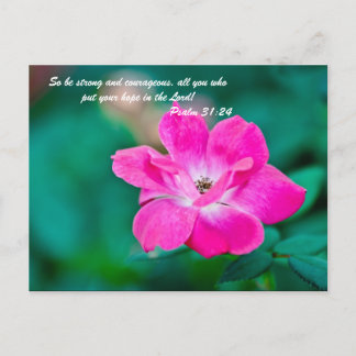 Wees dus sterk en moedig, iedereen die jouw briefkaart