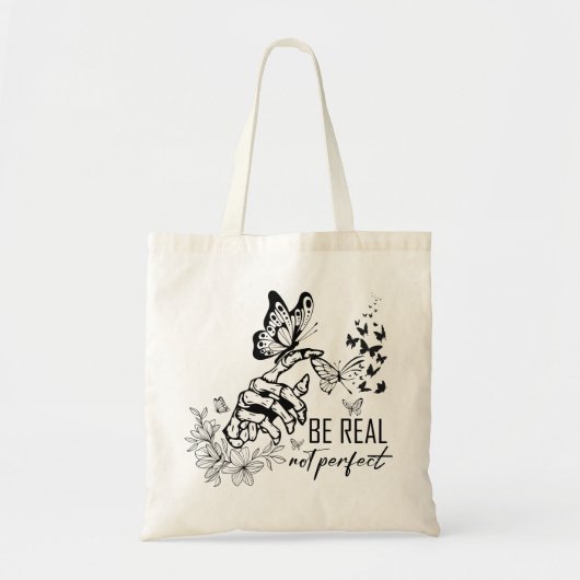 Wees echt niet perfect, leraar waardering geschenk tote bag (Voorkant)