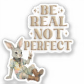 Wees echt, niet perfect Tie-dye konijn  Vrede Hipp Sticker (Voorkant)
