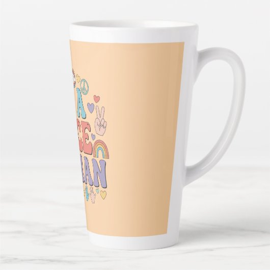 Wees een aardig mens - Rainbow Peace Quote Latte Mok (Rechts)