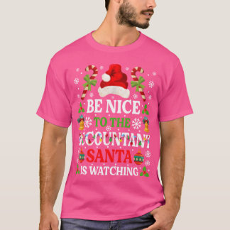 Wees een aardige accountant De Kerstman kijkt grap T-shirt